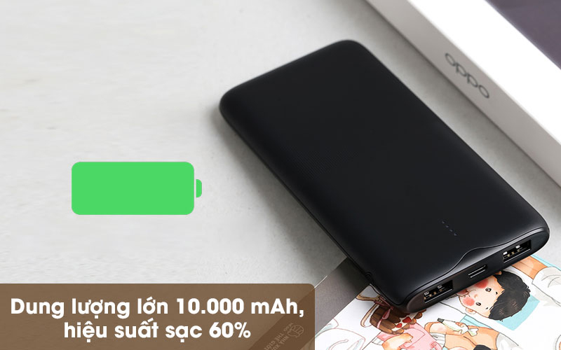 Dung lượng và hiệu suất sạc cao cho phép sử dụng thoải mái